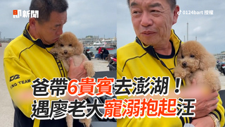 爸帶6貴賓去澎湖！　遇廖老大寵溺抱起汪