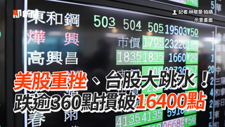 美股重挫、台股大跳水！　跌逾360點摜破16400點