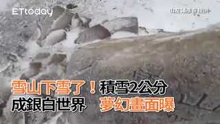 雪山下雪了！積雪2公分成銀白世界　夢幻畫面曝