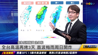 全台高溫再烤三天 首波梅雨周日開炸 ｜20230504 ET午間新聞