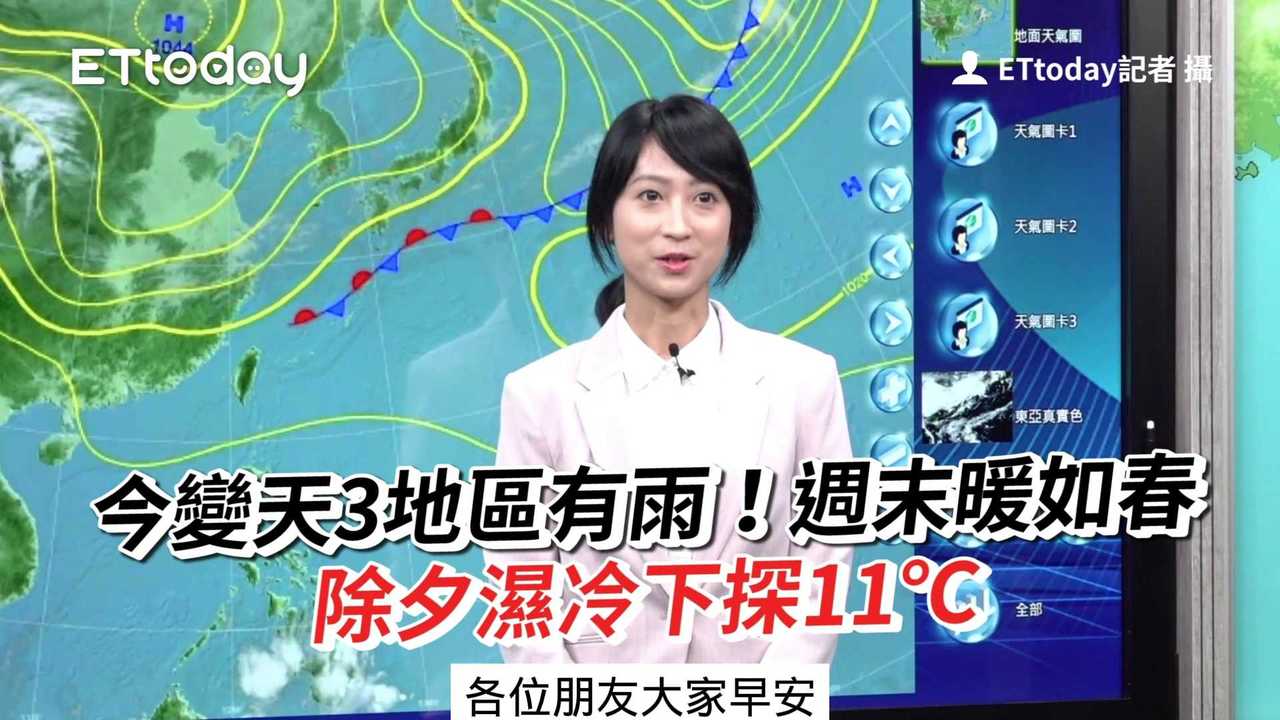 今變天3地區有雨！週末暖如春 除夕濕冷下探11℃ 播吧boba Ettoday新聞雲 0518