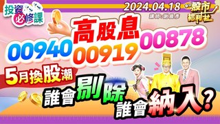 瘋狂股市福利社-高股息00940、00919、00878 5月換股潮 誰會剔除?誰會納入?