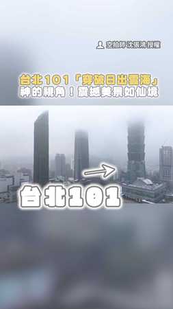 【神的視角】 #台北101「穿破日出雲海」震撼美景如仙境