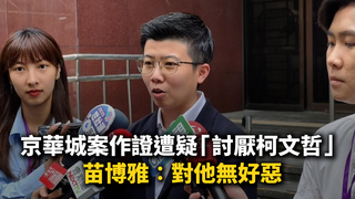 京華城案作證遭疑「討厭柯文哲」　苗博雅：對他無好惡