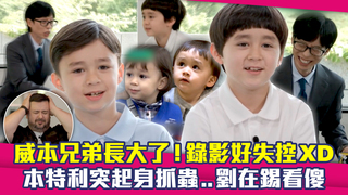 威本兄弟長大了！錄影好失控XD　本特利突起身抓蟲..劉在錫看傻
