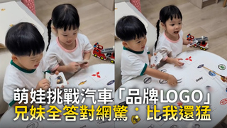 萌娃挑戰汽車「品牌LOGO」　兄妹全答對網驚：比我還猛
