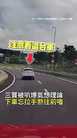 【有點尷尬】三寶被叭爆氣想理論...下車忘拉手煞往前嚕