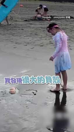 【誰的隱形胸罩掉在沙灘】小孩天真問：這是什麼貝殼啊？