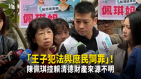 「王子犯法與庶民同罪」！　陳佩琪控賴清德財產來源不明