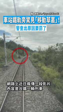 【虛驚事故】車站鐵軌旁驚見「移動草叢」！　警查出原因要罰了
