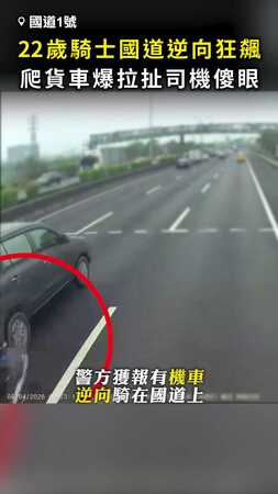 【國道逆向狂飆】22歲騎士爬貨車！ 爆拉扯司機傻眼