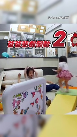 【蛋蛋的哀傷】萌娃走路腳一滑撲倒　爸爸慘遭「精準打擊」痛到崩潰哀號