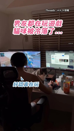 【小三也進冷宮了】男友打遊戲把貓咪晾在一邊XD