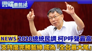 2020總統民調 柯P呼聲最高  支持度完勝藍綠 成為「全台最大尾」｜雲端最前線 EP410精華