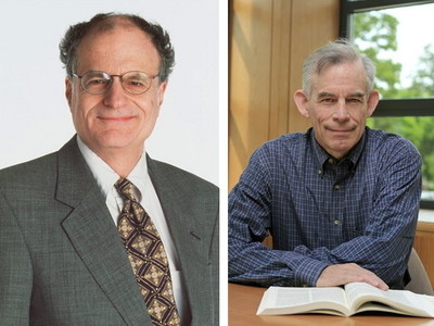 2011年諾貝爾經濟學獎得主，左為薩金特，右為席姆斯。(圖／美聯社)