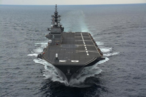 日派準航母「出雲號」巡南海，將與美國及印度聯合軍演。（圖／翻攝自日本海上自衛隊）