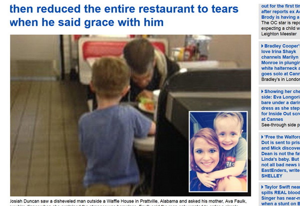 5歲男孩求母親請流浪漢吃晚餐　全餐廳感動落淚 | ETtoday國際新聞 | ETtoday新聞雲