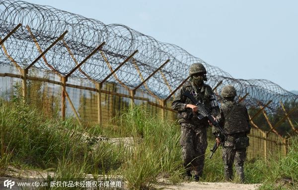 南韓士兵在非軍事區巡邏。（圖／CFP）