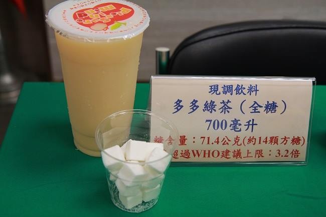 ▲國健署抽查17種市售飲料，發現含糖量驚人。（圖／國健署提供）