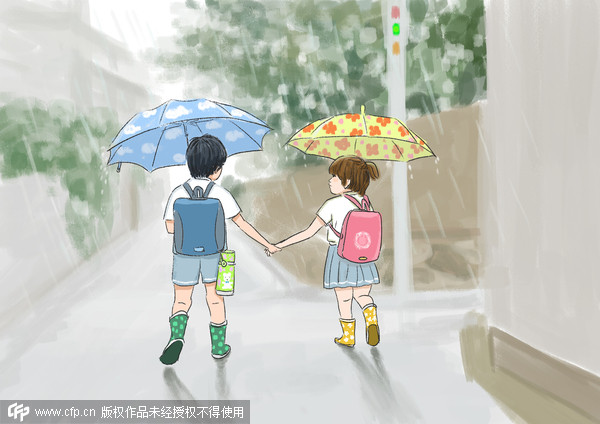▲小男孩不捨最要好的女同學轉到上海讀書。（圖／CFP）