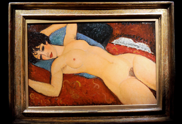 莫迪里亞尼的經典作《斜躺的裸女》，創下藝術拍賣歷來第二高的天價。(圖／達志影像／美聯社)