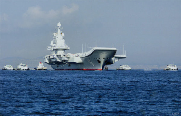 中共遼寧艦在渤海海域進行艦機融合訓練。（圖／翻攝自大陸軍網）