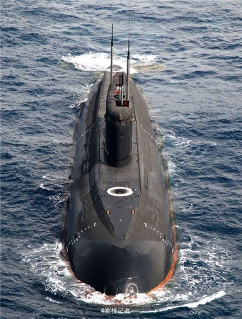 中國海軍基洛級潛艇。（圖／翻攝自環球網）