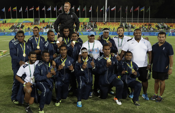 斐濟國家隊摘下奧運金牌。（圖／達志影像／美聯社）