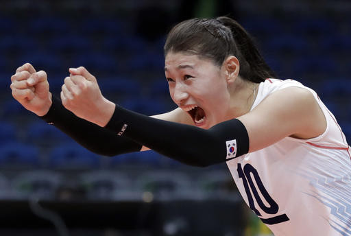 南韓女排主將金延璟奧運八強戰輸球。（圖／達志影像／美聯社）