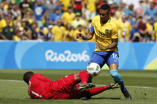 內馬爾(Neymar)15秒進球，後疑似受傷。（圖／達志影像／美聯社）