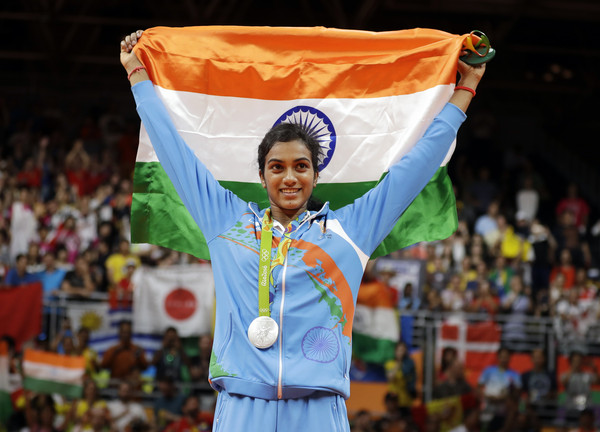▲印度女將辛度為國家勇奪史上第一面女性運動員的奧運銀牌。（圖／達志影像／美聯社，下同）