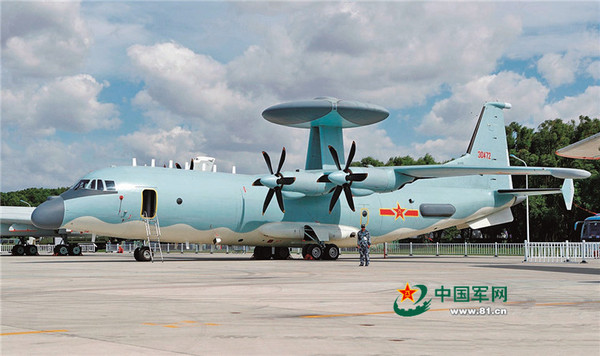 由運-9作為改裝平台的空警-500於吉林長春開放展示。（圖／翻攝自中國軍網）