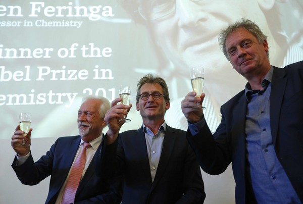 2016的「諾貝爾化學獎」得主，是分別來自法、英、荷的3名學者。（圖／達志影像／美聯社）