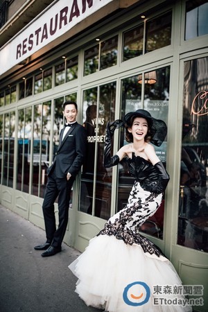 楊千霈到法國拍婚紗，化身女伶。（MS IDEAS提供）