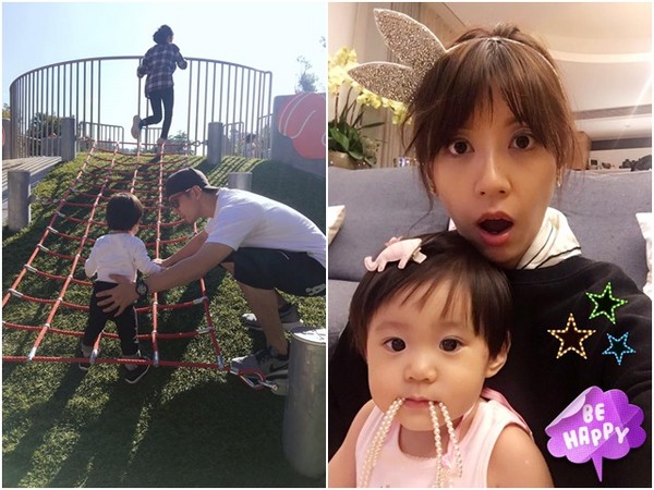 賈靜雯在2017年第一天，除了曬出老公修杰楷帶咘咘玩耍的照片之外，也難得貼出和大女兒梧桐妹的自拍照。