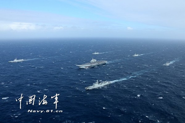 遼寧艦首次正在南海進行訓練。（圖／翻攝自中國海軍官網）