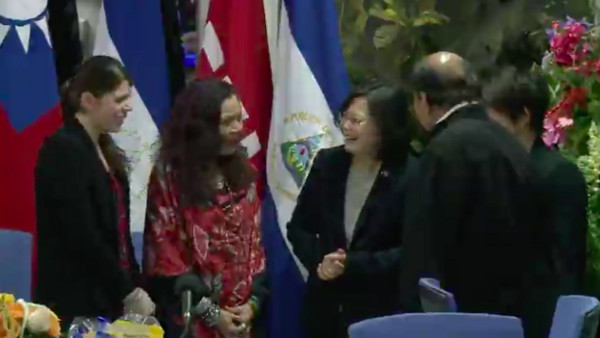 總統蔡英文與尼加拉瓜總統奧蒂嘉會面。（圖／翻攝總統府提供影片）