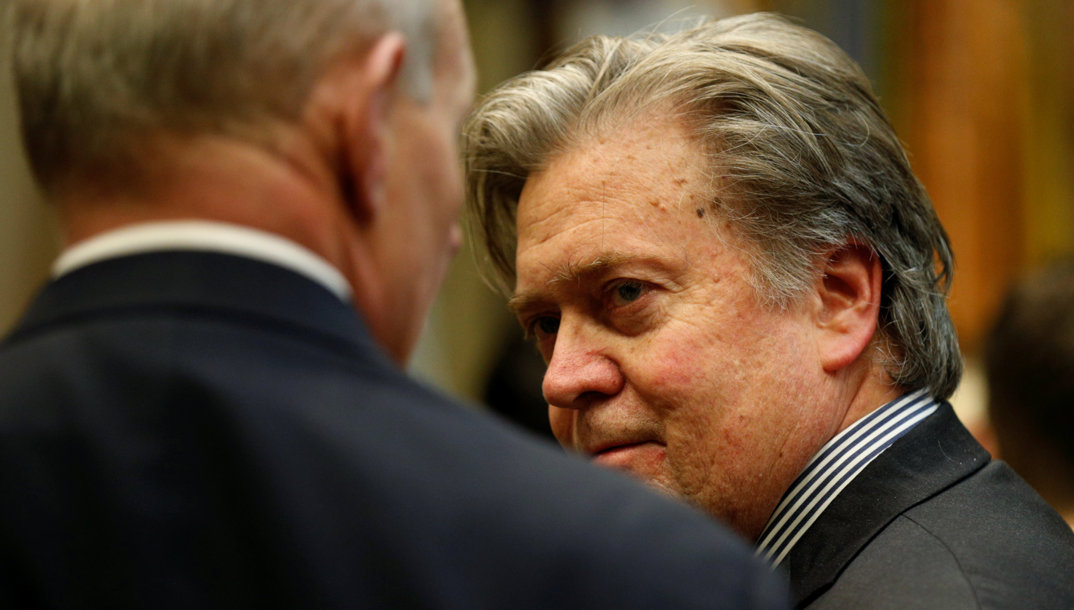 巴農(Steve Bannon)就職首席策略長，外界認為極右派的他比川普還可怕。（圖／路透社）