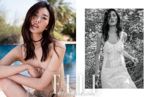 在大陸版《ELLE》3月號雜誌中，劉雯穿上Dior裸膚色刺繡洋裝，上身是馬甲設計、一邊肩帶掉下，除了性感還多了一份清麗。