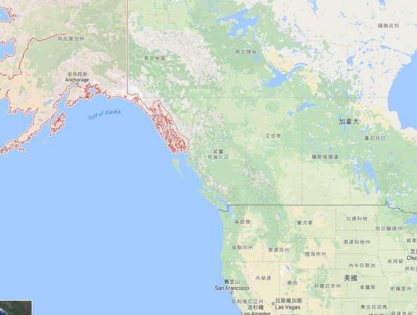 ▼美國阿拉斯加州(Alaska)。（圖／翻攝自google map）