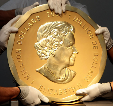 「大楓葉」紀念金幣在柏林遭竊，重達100公斤值400萬美元。（圖／路透社）