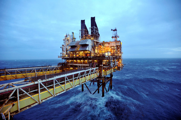 大西洋北海上的石油平台,石油,原油,油田。（圖／路透社）