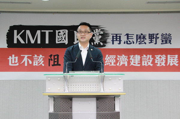 民進黨發言人阮昭雄譴責國民黨擋前瞻計畫。（圖／民進黨提供）