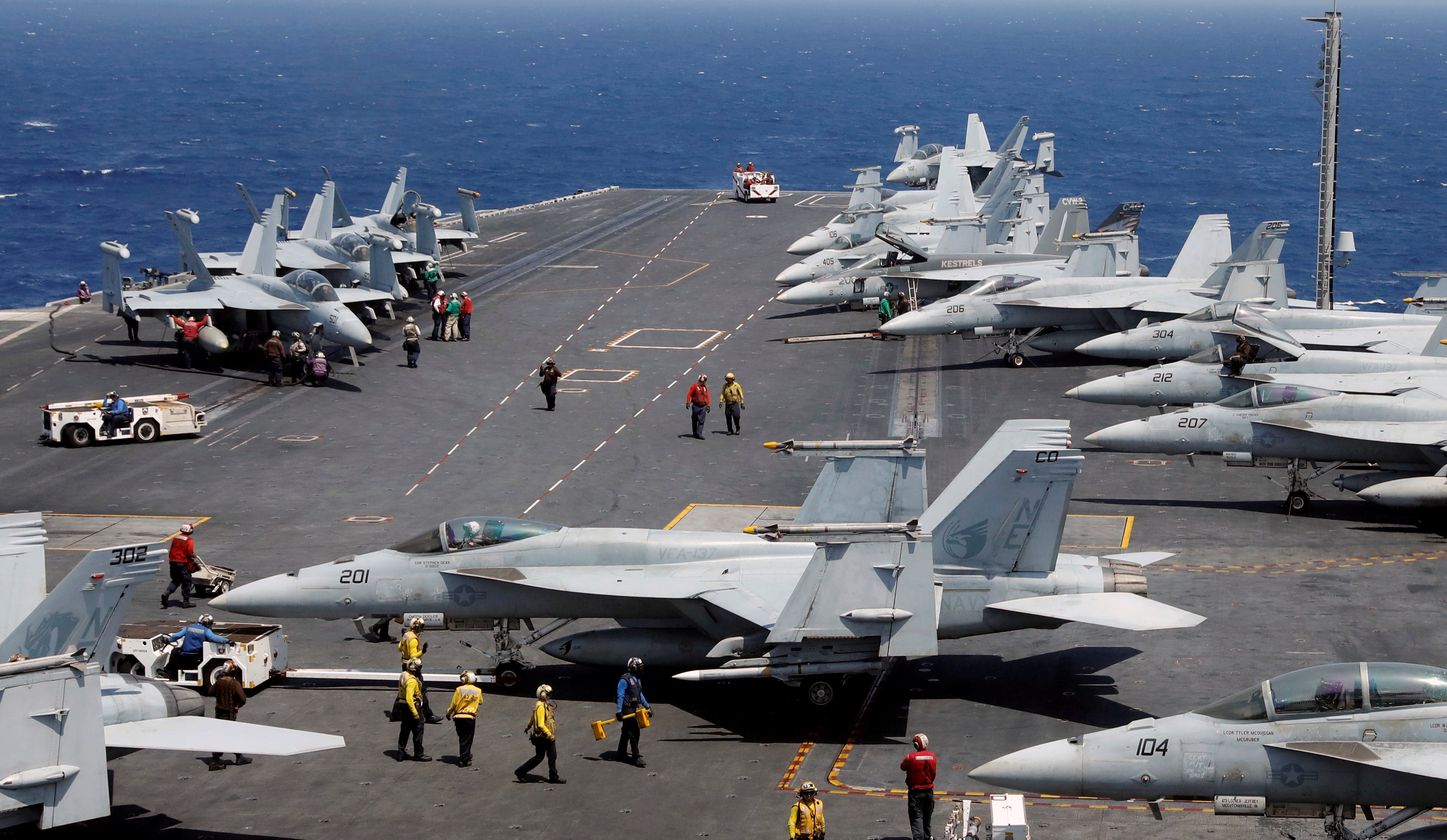 卡爾文森號航空母艦,USS Carl Vinson,F18戰鬥機。（圖／路透社）