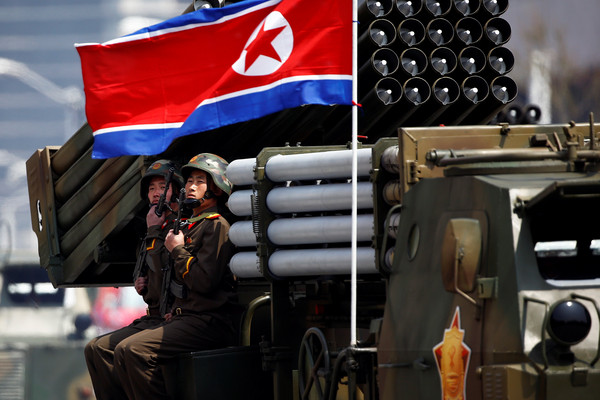 北韓閱兵式，紀念105周年金日成冥誕。（圖／路透社）