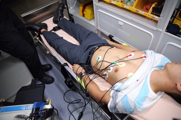 台北市消防局全國首創「12導程心電圖傳輸暨心肌梗塞分級送醫」。（圖／記者張曼蘋翻攝）