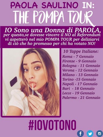 義大利的性感女星莎莉諾（Paola Saulino）承諾幫選民口交。（圖／翻攝自IG insta_paolina）