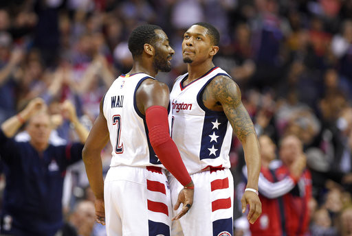 ▲巫師雙槍，沃爾（john wall）、比爾（bradley beal）。(圖／達志影像／美聯社)