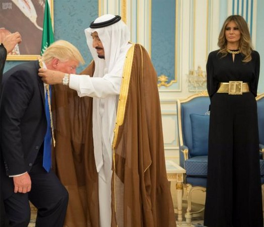 川普訪問沙烏地阿拉伯。（圖／路透社）
