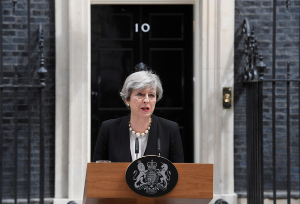 ▲英國首相梅伊（Theresa May）宣布，將曼徹斯特體育館恐怖事件威脅級別，提升至最高級。（圖／路透社）